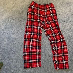 Red plaid pajama pants